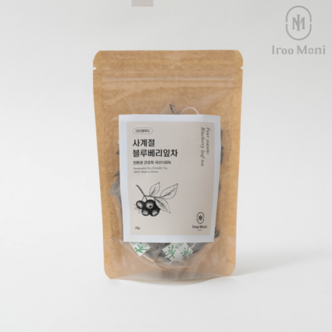 국내생산 이루모니 블루베리잎차 눈에좋은 티백 차 TEA 1+1, 블루베리잎차 (1gX20티백)1봉, 1g, 1세트, 20개입, 1g