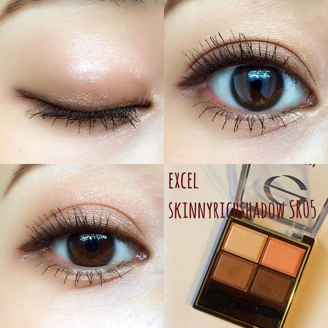 EXCEL SKINNY RICH SHADOW 裸色深邃四色眼影, 1個, SR05摩登橙棕, 摩登橙棕