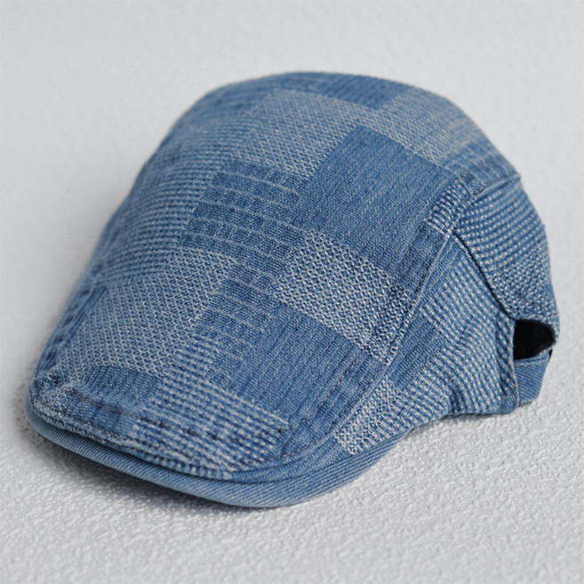 VITALO 남여공용 패션 데님 캐주얼 헌팅캡 베레모 패턴 헌팅캡