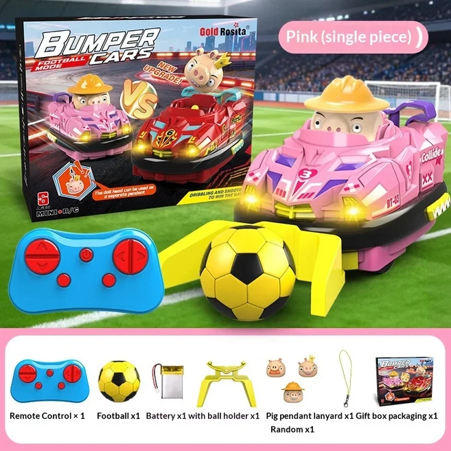 리모컨 피기 범퍼카 2.4G 무선 멀티플레이어 배틀 이젝터블 피규어 미니 드리프트 장난감 어른 경쟁 게임용, 01 pink