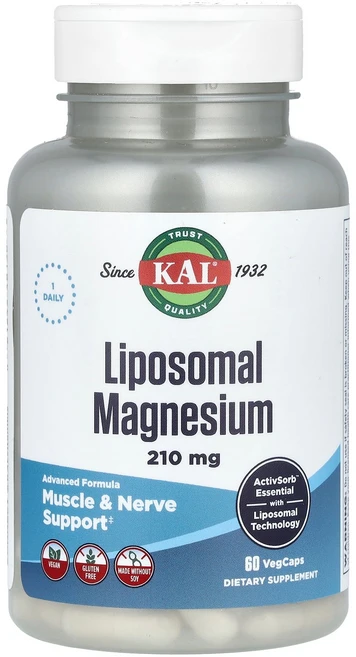 KAL 칼 리포솜 마그네슘 210mg 60 베지캡 건강유지 영양제, KAL 칼 리포솜 마그네슘 210mg 60 베지캡 건강, 1, 60정 - 쿠팡