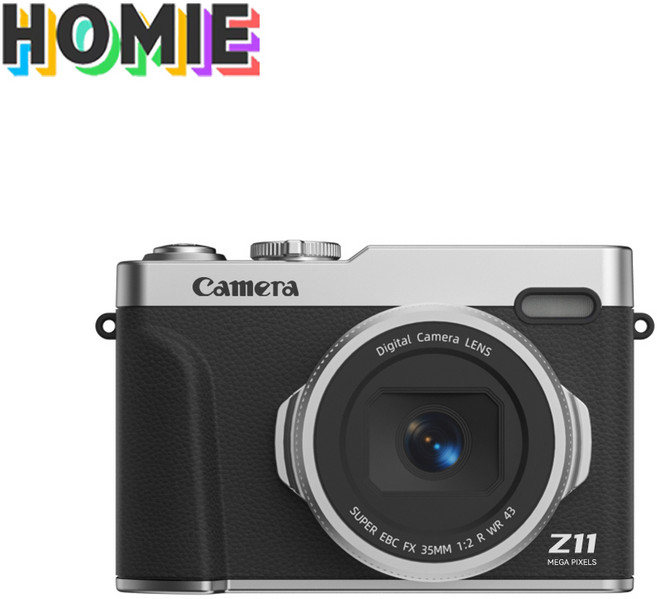 HOMIE 디지털카메라 4800W 픽셀카메라 2.4인치 스크린 빈티지카메라 16X 디지털 줌, 검은색