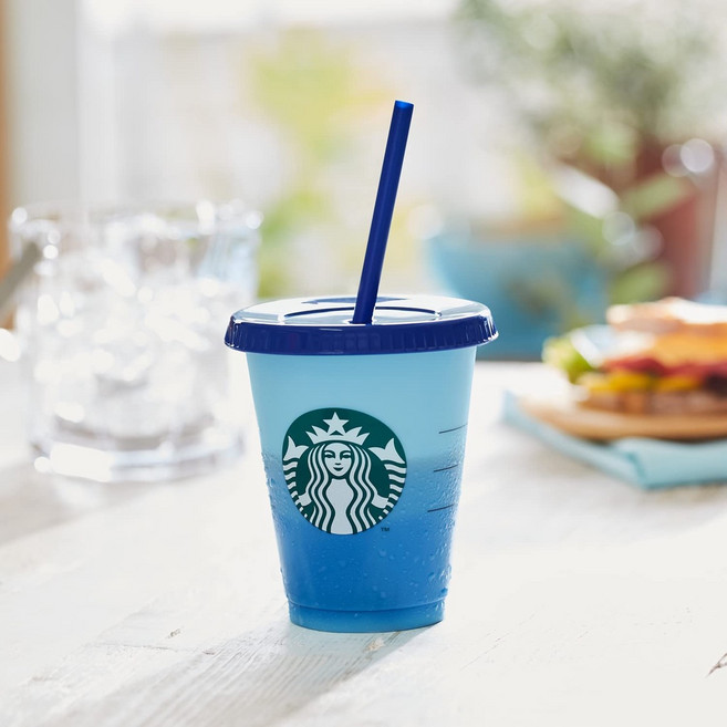 Starbucks 環保冷水杯 日本限定版, 1個, 藍色, 473ml