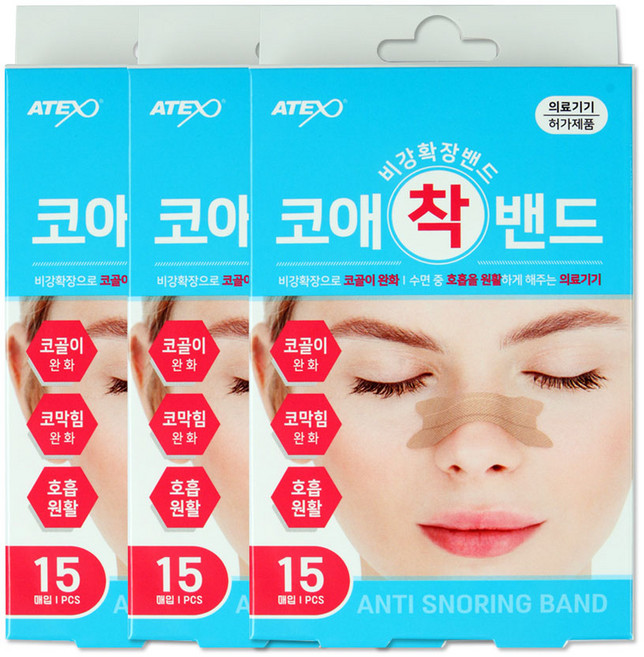해호 코애착밴드 15매입 코골이완화, 3개