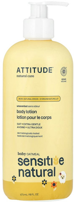 에티튜드 오트밀 센서티브 내추럴 바디 로션 무향 473ml(16fl oz), ATT60856, 1개
