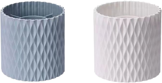 1+1 회전 화장품 브러쉬 꽂이 데스크탑 보관 펜 홀더 화장품 버킷 볼펜꽂이 연필꽂이, 1세트, 화이트+스카이블루