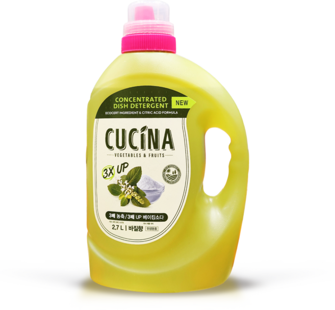 쿠치나 3배 농축 주방세제 바질향 2.7L, 1개