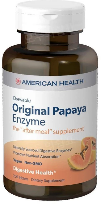 아메리칸헬스 파파야 효소 엔자임 츄어블 250정 2개 166일분, 1개 - 쿠팡