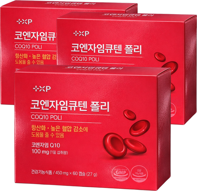 혈압높을때증상 에 좋은 고함량 코큐텐 영양제 높은 혈압 낮추는 약국판매제품, 3박스, 60회분