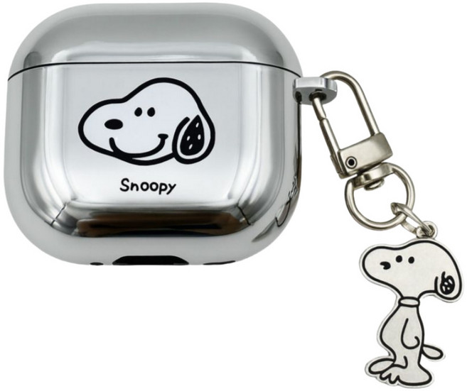 실버 메탈 스누피 미러 에어팟케이스 키링 세트, 실버스누피 에어팟3세대, 1개