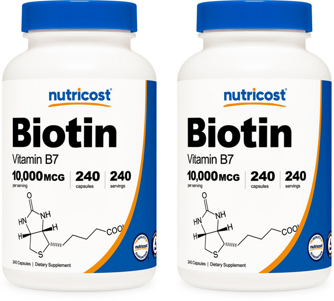 뉴트리코스트 비오틴 10000mcg 240캡슐 2병, 240정, 2개
