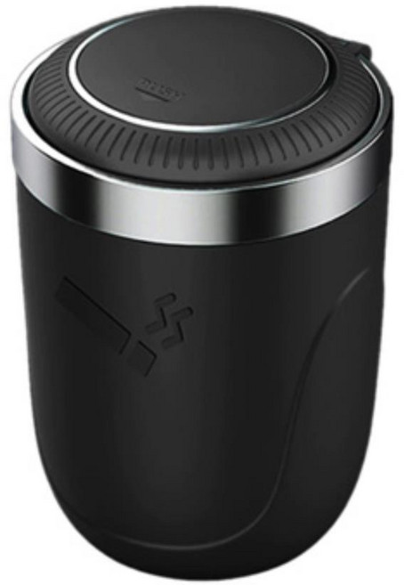 냄새차단 원터치 고급 차량용led재떨이추천 밀폐재털이 차재털이 차량담배 컵홀더재떨이 담배재떨이, 블랙, 1개