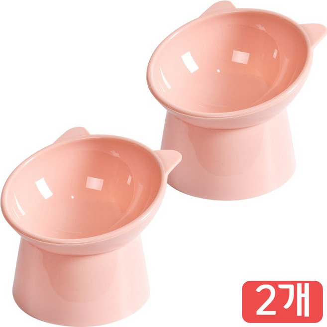 에쉬울프 강아지밥그릇 파스텔 강아지 고양이 애견 밥그릇 물그릇 식기 1+1, 핑크, 1개