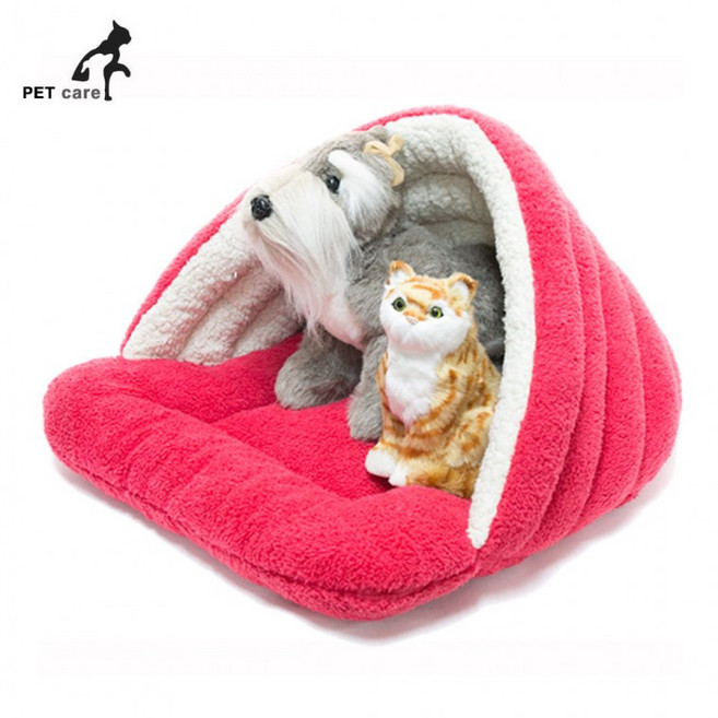 강아지집 강아지하우스 양털형 극세사 동굴하우스 [레드], 1개, 래드