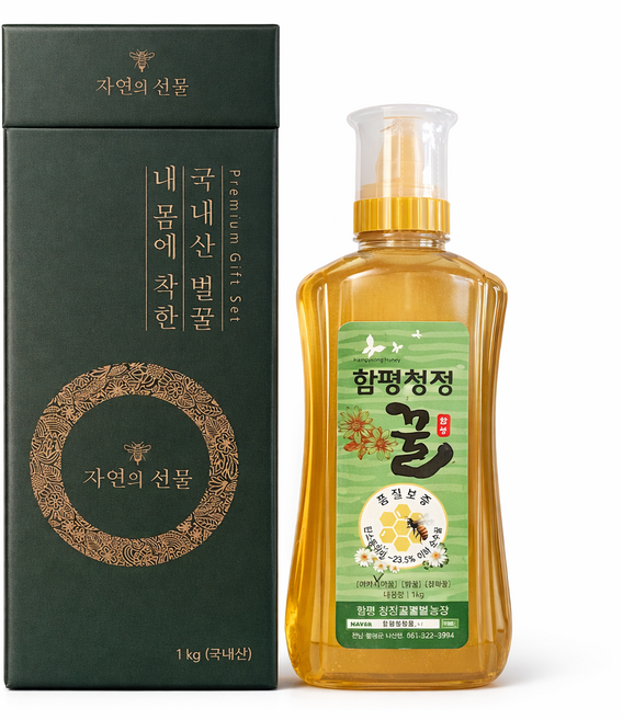 [함평청정꿀] 국내산벌꿀 밤꿀 아카시아꿀 감로꿀 튜브형 산지직송, 1개, 1kg