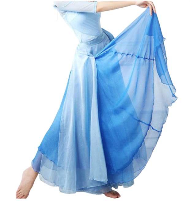 쌍천 레이어드 투톤 무용풀치마 무용복 치마 무용 댄스 3종