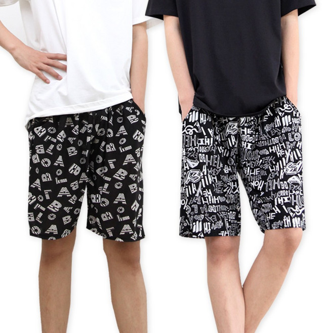 (1+1)까실이5부반바지 아이스바지 빅사이즈 남여 쿨바지 잠옷 일바지 몸빼 홈웨어