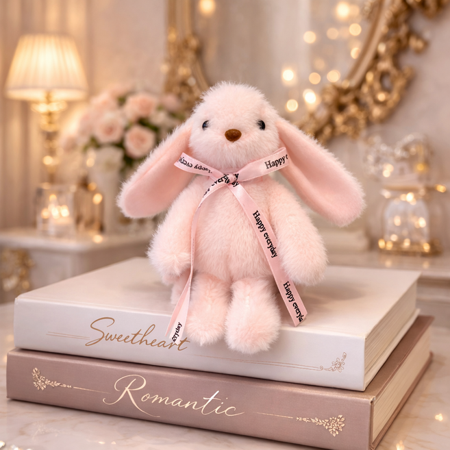 솜사탕 핑크 토끼 가방 키링 봉제 애착인형 선물용 커플템 우정템