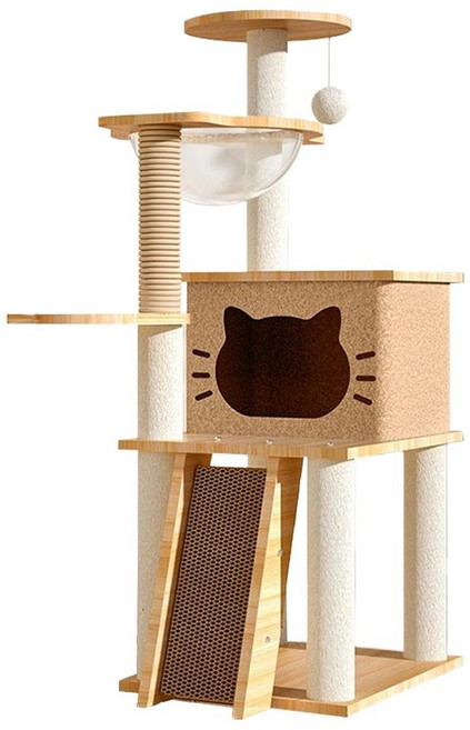 貓的生活工坊 貓跳台貓抓柱太空窩 貓咪互動玩具, N1, 1個