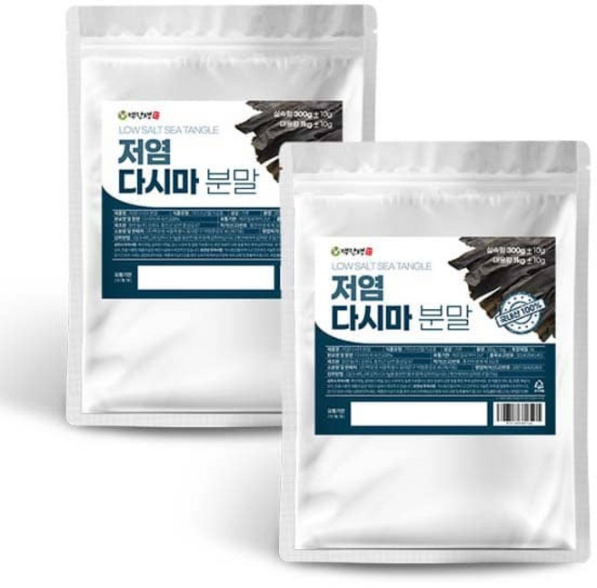 백장생 완도 저염 다시마분말 다시마가루, 300g, 2개