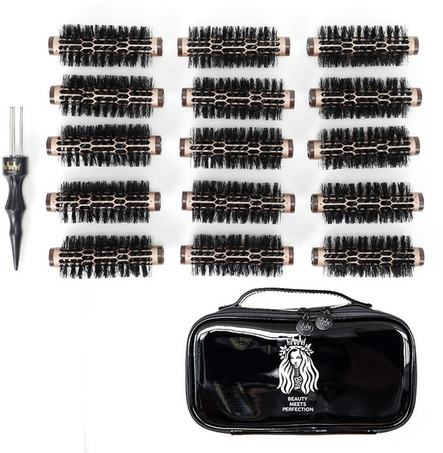 아타라 헤어 롤 앞머리 뿌리 볼륨 구르프 럭스펌 세트, 럭스펌 18mm(롤15개+핸들1개), 1개