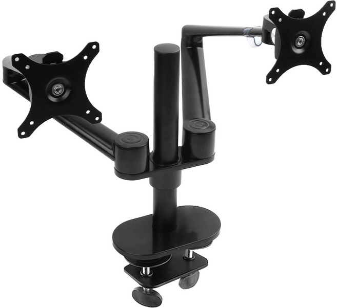 모든지 듀얼 모니터암 거치대 3단 관절 클램프 타입 받침대 OL2, 1개, 블랙