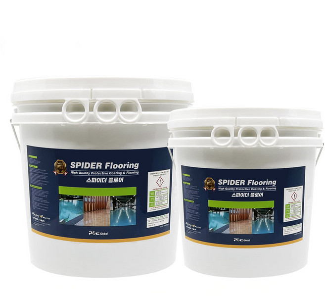 스파이더 후로어 주차장 수영장 공장등 무취 수용성 수성 에폭시 페인트 투명 유색 18kg, 1개, 녹색