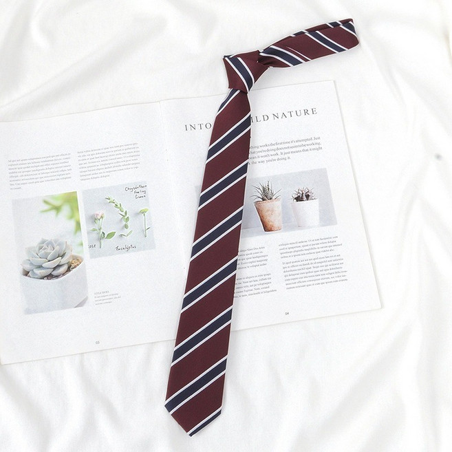 紅色條紋領帶 女學院風日系JK免打襯衫裝飾領帶 男士休閒領帶