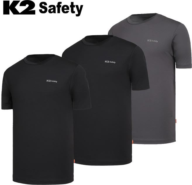 고릴라몰) K2 네오 드라이셀 라운드 3종 세트(블랙+블랙+차콜) 쿨링 소재 라운드 티셔츠