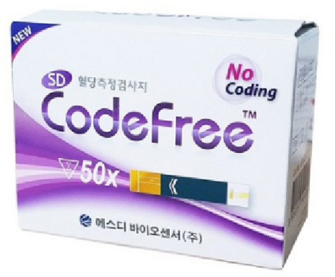 SD 에스디바이오센서 코드프리 혈당시험지 혈당측정검사지 혈당측정시험지 당뇨검사지 혈당측정지 100매 SW, 2개, 50개입