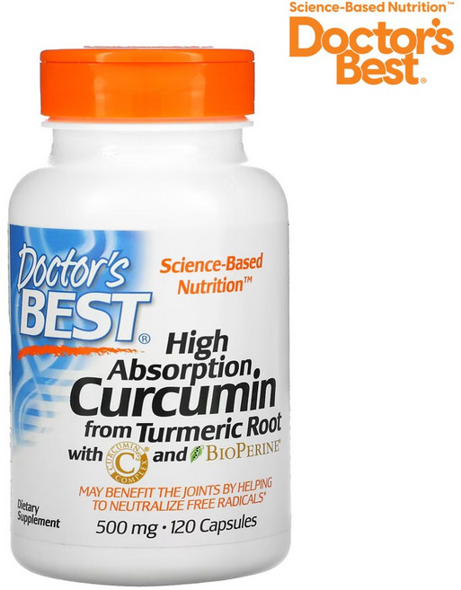 닥터스 베스트 고흡수 커큐민 강황 추출 500mg 120 캡슐 1통, 120정, 1개