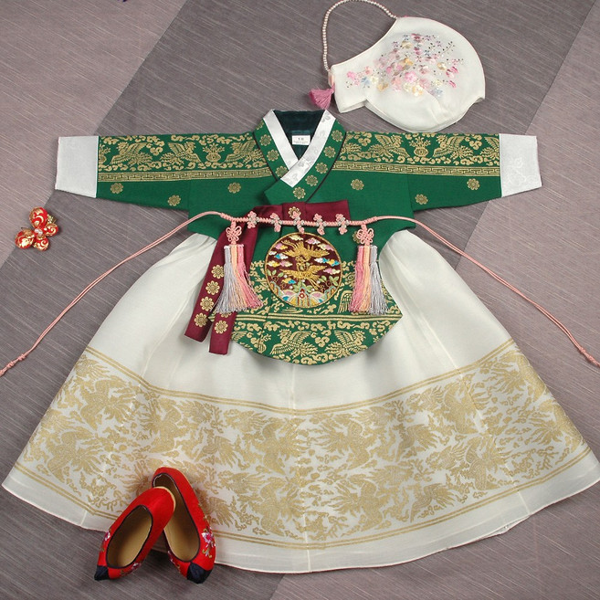 [럭셔리한복] 226.궁중초록금박(여) _(01호~13호) 아동한복 여아한복 돌한복 유아 아이한복 물실크원단 당의 저고리 전통스타일