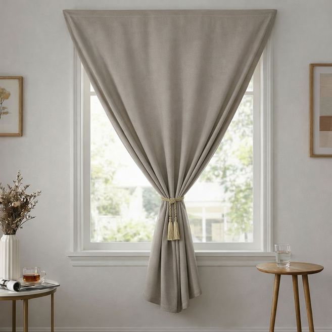 루비코코 붙이는 찍찍이 벨크로 암막 커튼 작은창 가리개 가림막 짧은 커튼