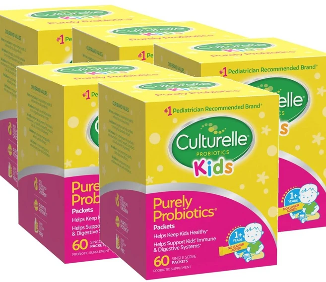 컬처렐 키즈 퓨얼리 프로바이오틱스 가루 스틱 60포입 Culturelle Kids Purely Probiotics, 60회분, 5개 - 쿠팡