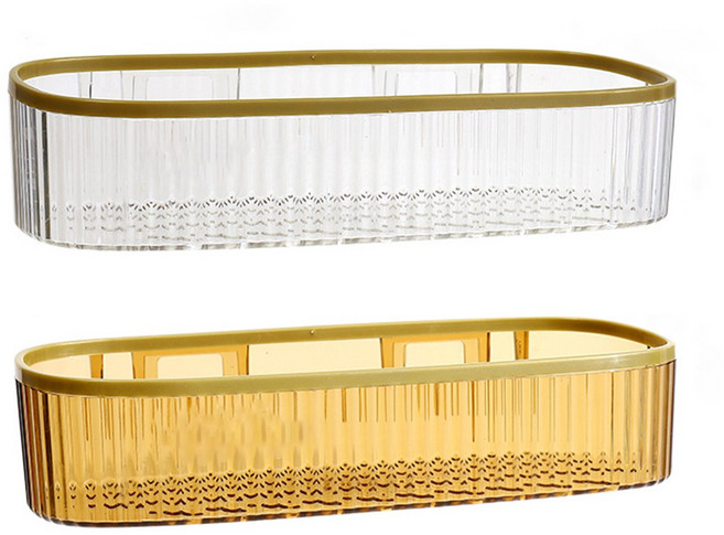 다목적벽걸이형욕실 수납랙 공간 절약형무타공 선반 주방욕실세면용품보관용, 1개, 황색곧은 +하얀색곧은