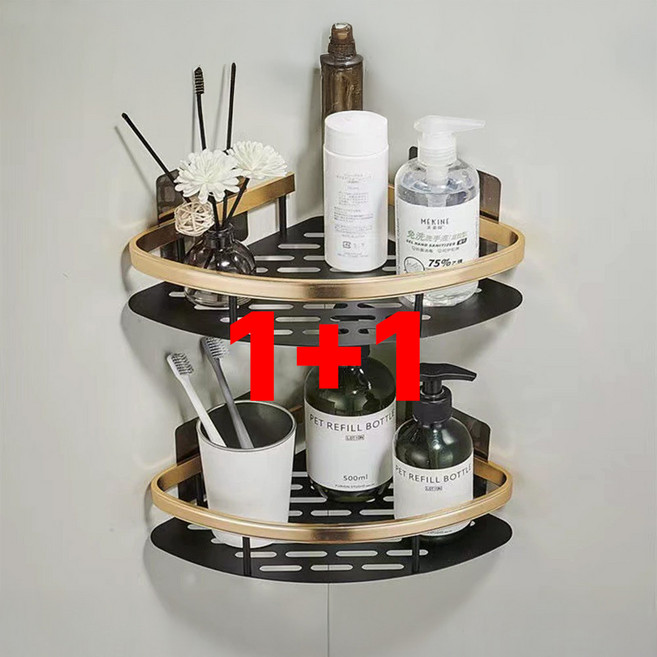 아마트 녹슬지 않는 무타공 욕실코너선반, 2개