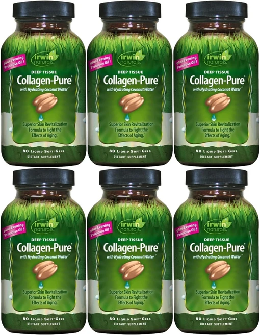 Irwin Naturals 어윈네추럴스 딥 티슈 콜라겐 퓨어, 80정, 6팩 - 쿠팡
