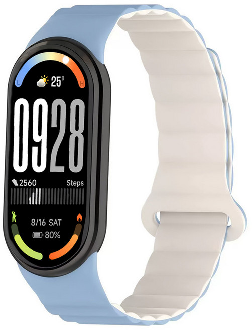 SKENOS 실리콘 마그네틱 스트랩 엠보싱 스포츠, 스카이블루(연베이지), 1개