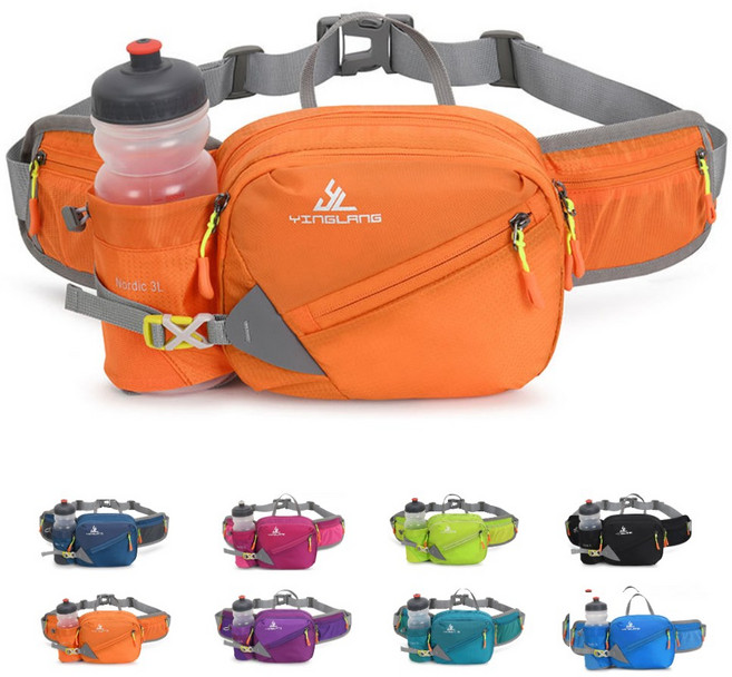 에픽스 등산 스포츠 생활방수 힙색 허리 물통 물병 여자 남자 힙색 커플 벨트형, 주황색