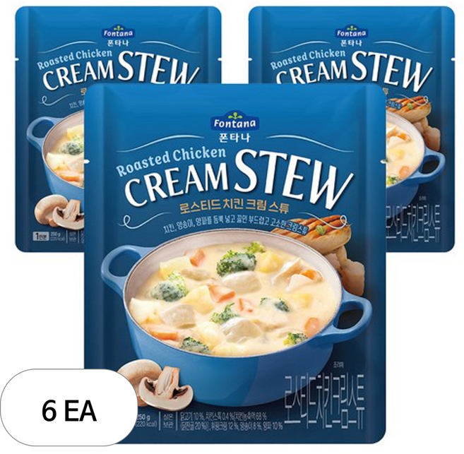 폰타나 로스티드 치킨 크림 스튜, 250g, 6개