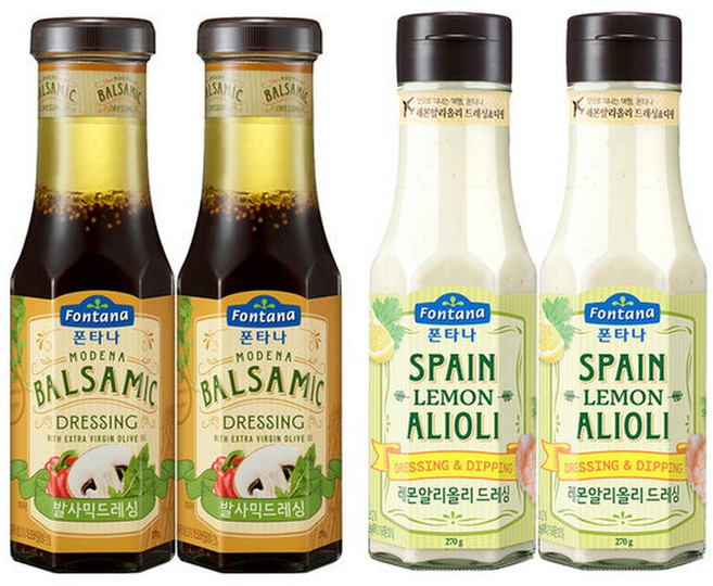 드레싱 발사믹 2개&레몬 알리올리 2개, 드레싱 발사믹 2개+레몬 알리올리 2개, 270g, 2개