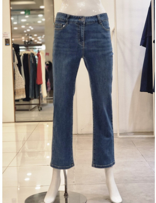 크로커다일레이디 로고 프린트 일자핏 데님 팬츠 CLDFDP102