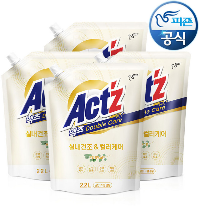 액츠 더블케어플러스 겸용 세탁세제, 2.2L, 8개