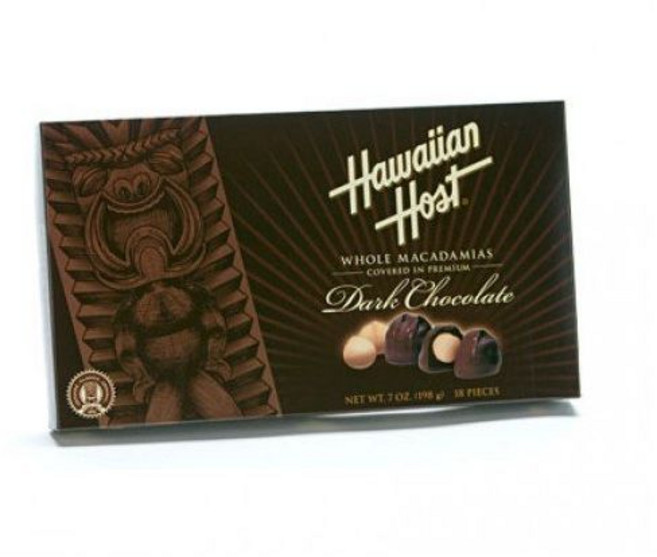 견류 초콜릿 너트바 하와이안 호스트 홀 마카다미아 프리미엄 다크 7온스 박스(2팩)