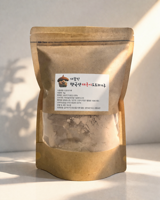 2025년산 더찰진 햇국산재롱이도토리가루 1kg 졸참나무 국내산100%도토리묵가루, 1개