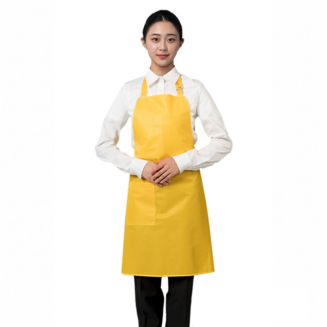 요들 비닐 앞치마 미용실 가운 유니폼 폴리우레탄, 3132 옐로우, 1개