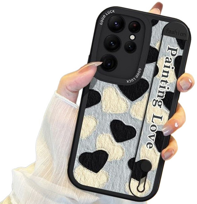 럭스폰 갤럭시 하트 핑거 밴드 스탠딩 스트랩 지문방지 케이스