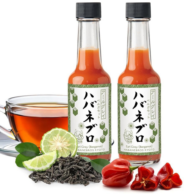 하바네브로스 하바네로 소스 얼 그레이 60ml 교토 맛 매우 매운 핫 베르가못 스테이크 피자 파스타 야키 바비큐 야키소바 발효 공예, 60ml x2