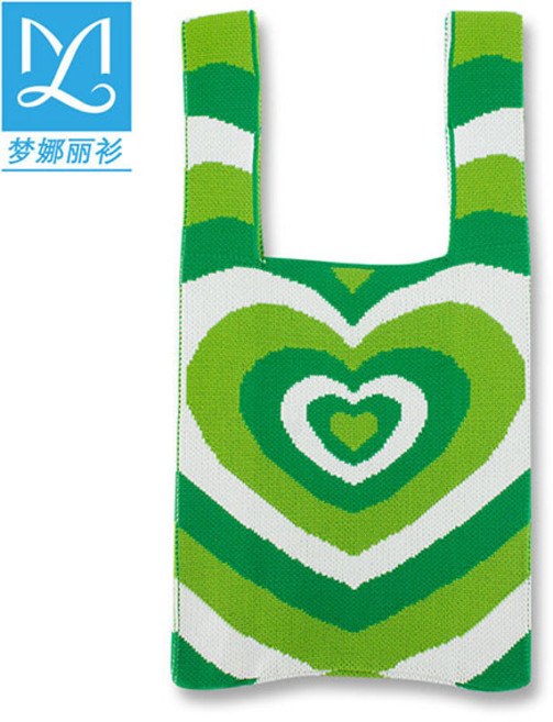 [추천하다] 가벼운 숄더백 대학생숄더백 데일리백몽나리 셔츠 하트 복숭아 삼색 조립 니트 숄더 짜임 핸드백 숄더 겨드랑이 가방 여자