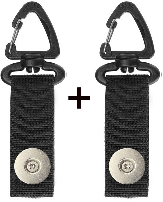 인씨네 배달대행 오토바이 라이더용 N극 자석 조끼고리 딱판 찍판 카라비너 안전고리 휴대폰 거치대, 블랙 2개, 2단 카라비너